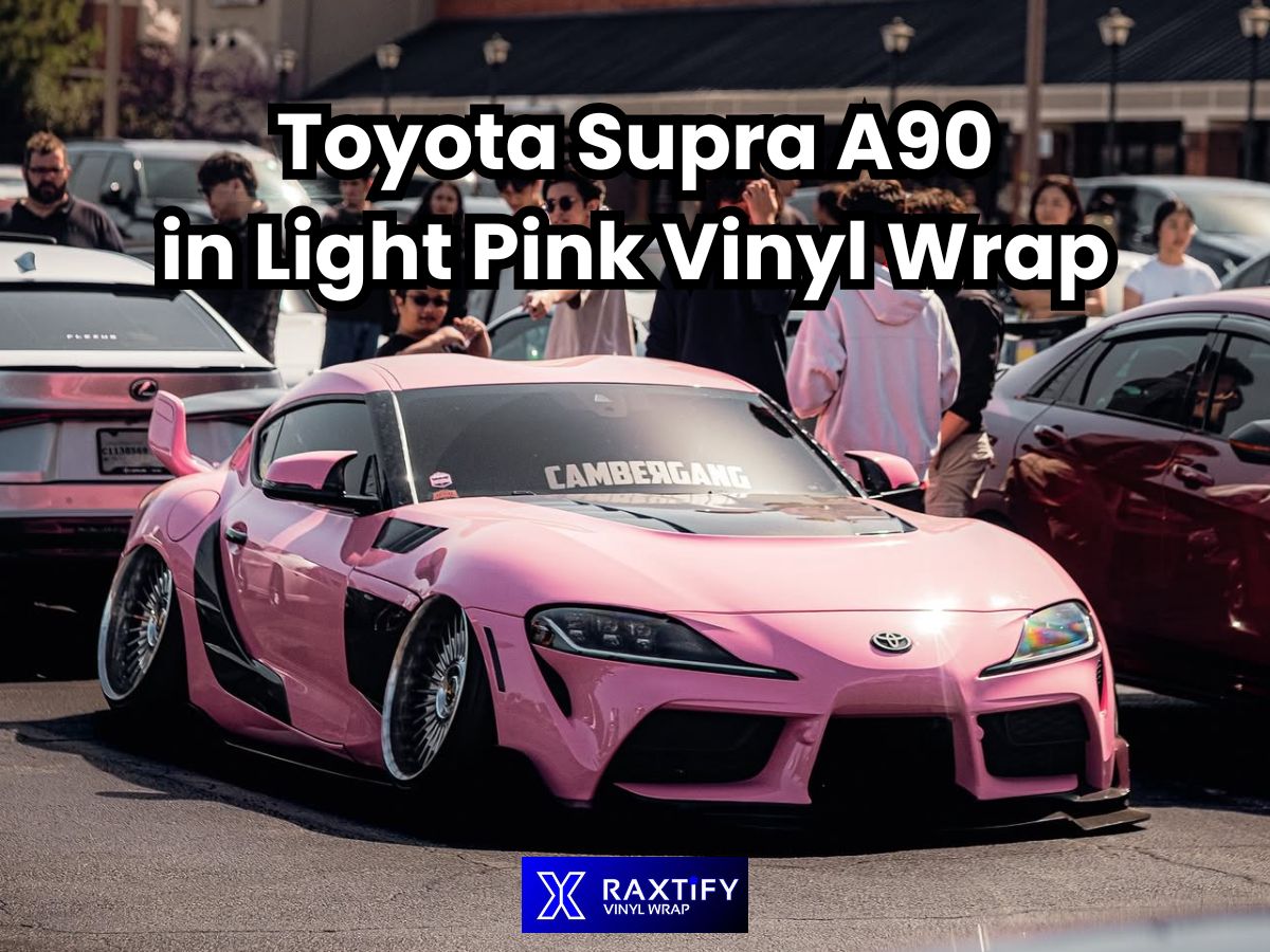 Toyota Supra A90 in Light Pink Vinyl Wrap