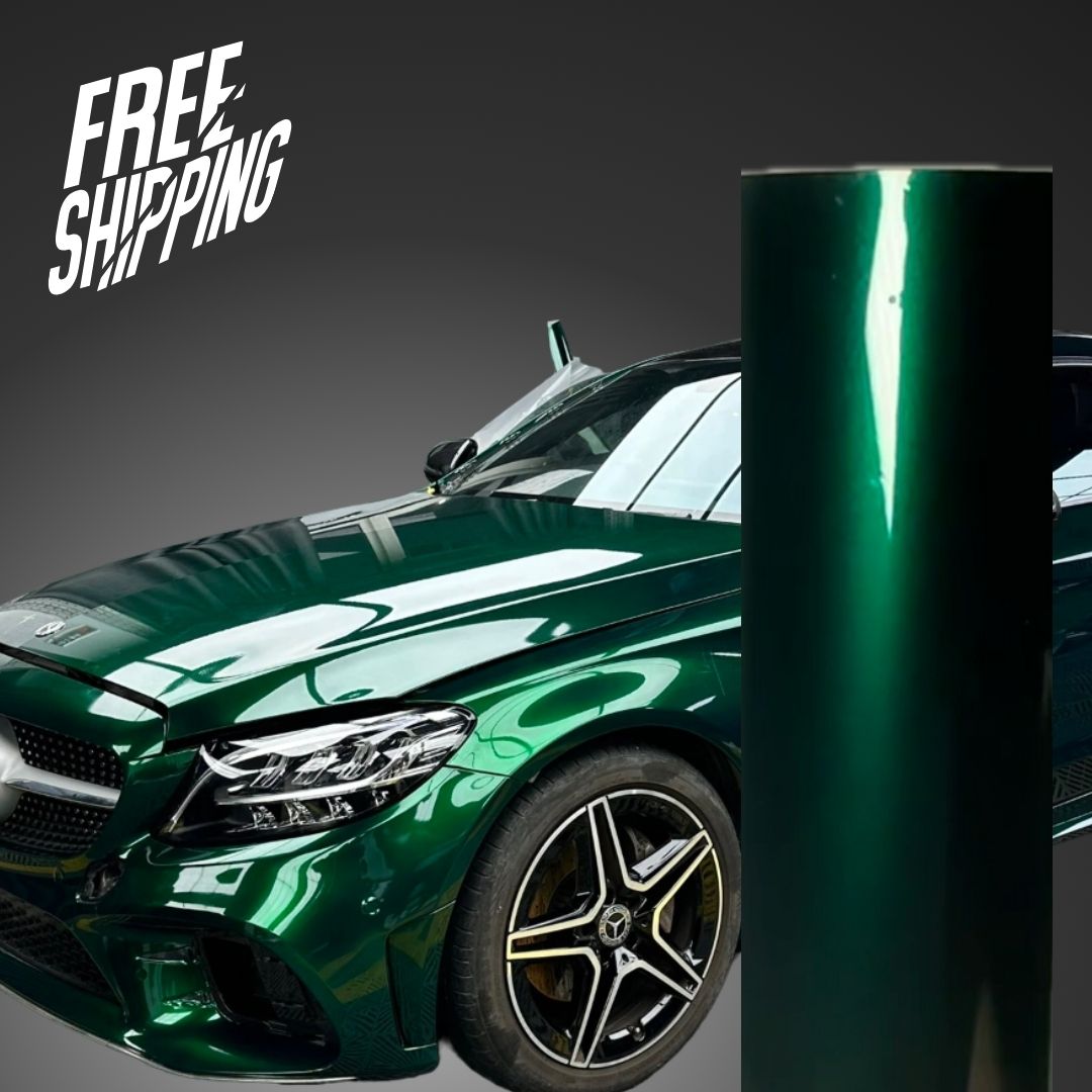 Gloss Metallic Midnight Green Wrap Car PET Liner
