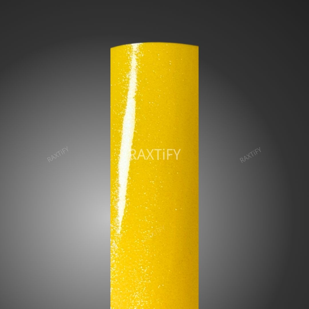 Gloss Diamond Pearl Corn Yellow Vinyl Wrap raxtify