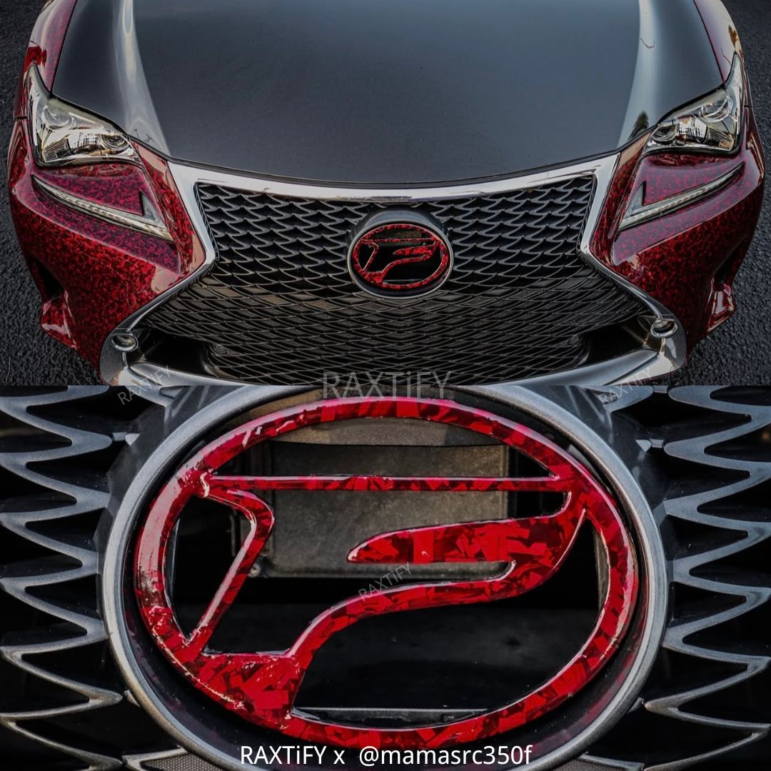 Gloss Black Red Forged Carbon Fiber Vinyl Wrap
