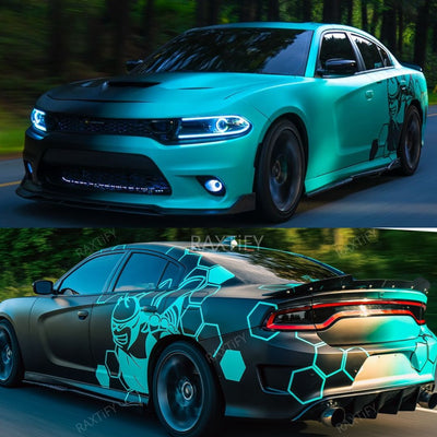 2023 Dodge Charger Scatpack Tiffany to Black Gradient Vinyl Wrap