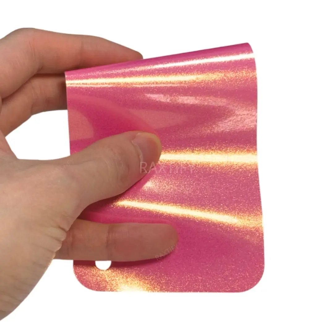 Color Shift Gloss Diamond Gold Pink Vinyl Wrap raxtify