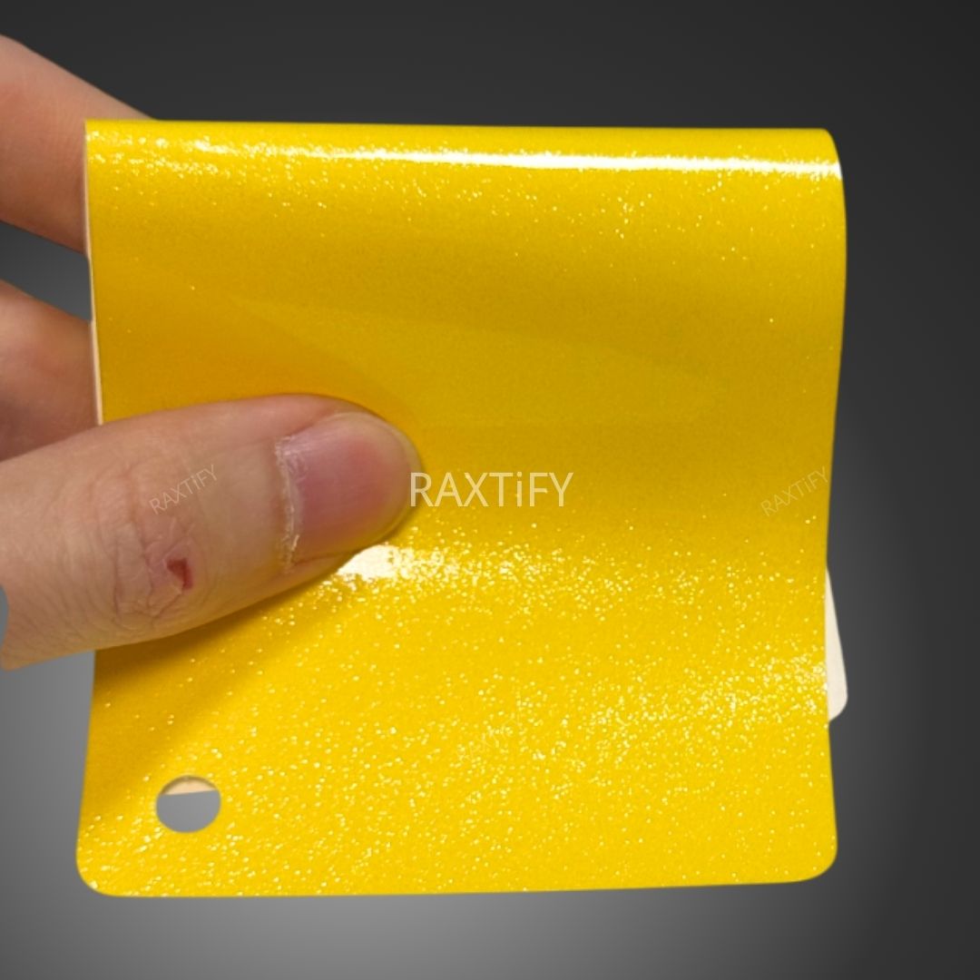 Gloss Diamond Pearl Corn Yellow Vinyl Wrap raxtify