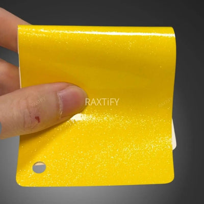 Gloss Diamond Pearl Corn Yellow Vinyl Wrap raxtify