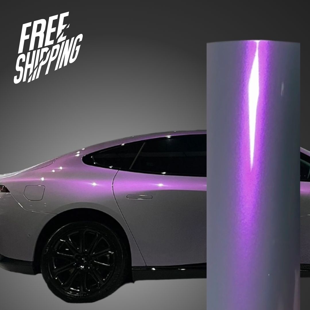 Explore the unique style of grey purple car wrap