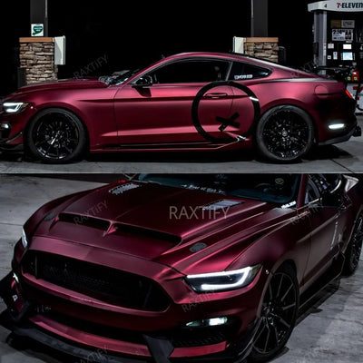 Satin Chrome Silk Oxide Red Vinyl Wrap