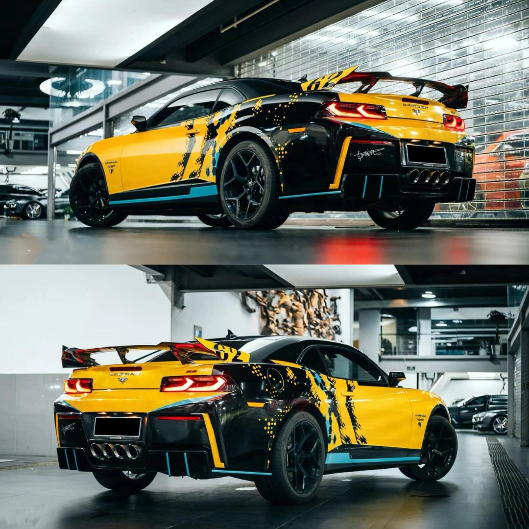 Chevrolet Camaro Pixel Strike Viper Yellow Custom Wrap