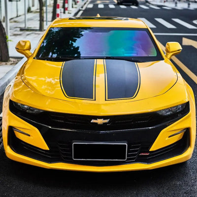 Chevrolet Camaro Bumbleline Black Stripe Custom Vinyl Wrap raxtify