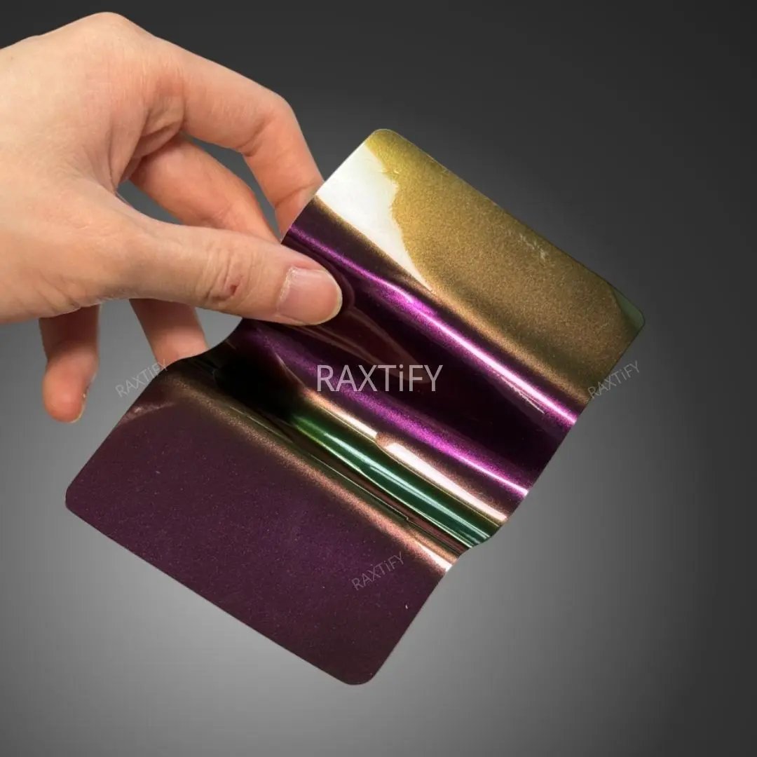 Color Shift Spectrum Grape Gold Vinyl Wrap swatch card