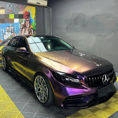 Color Shift Glitter Gray Purple Vinyl Wrap