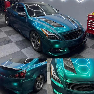 Color Shift Glitter Royal Green Vinyl Wrap