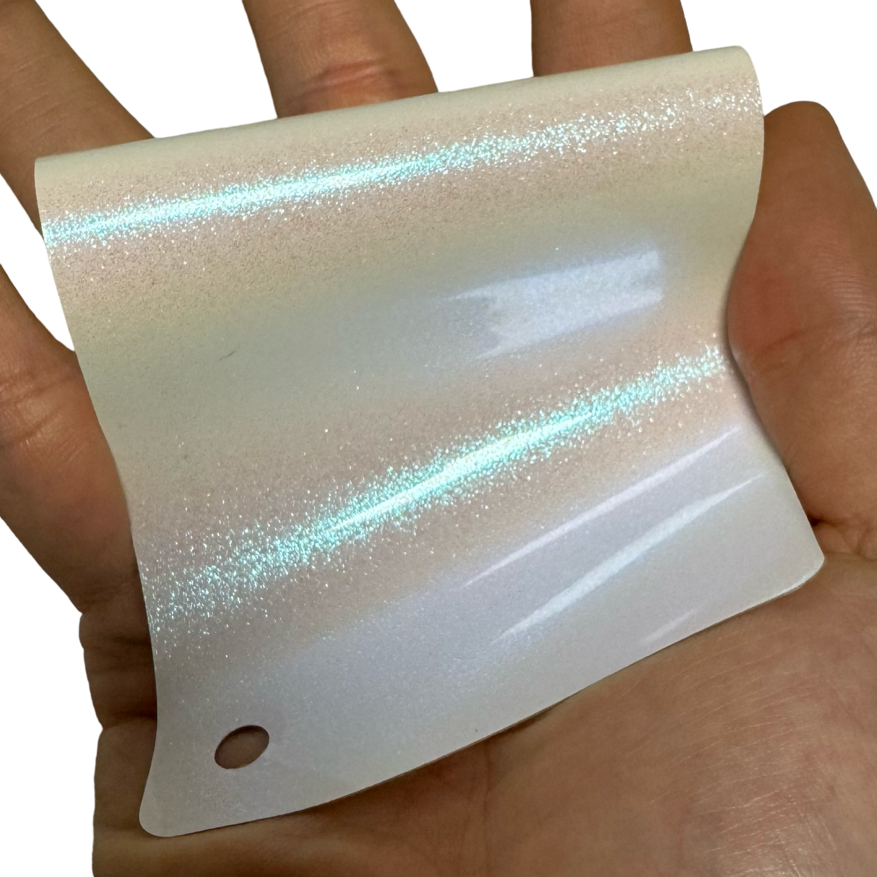 Color Shift Glitter White Blue Vinyl Wrap