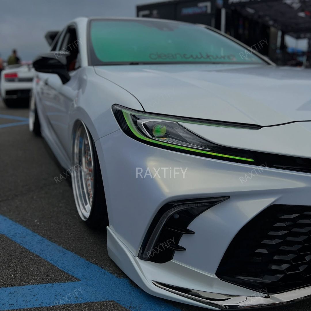 Toyota Camry Color Shift Glitter White Gold Vinyl Wrap
