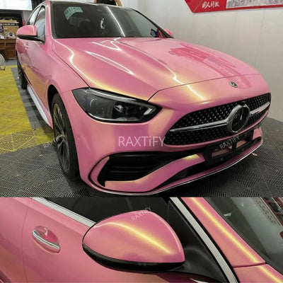 Color Shift Gloss Diamond Gold Pink Vinyl Wrap