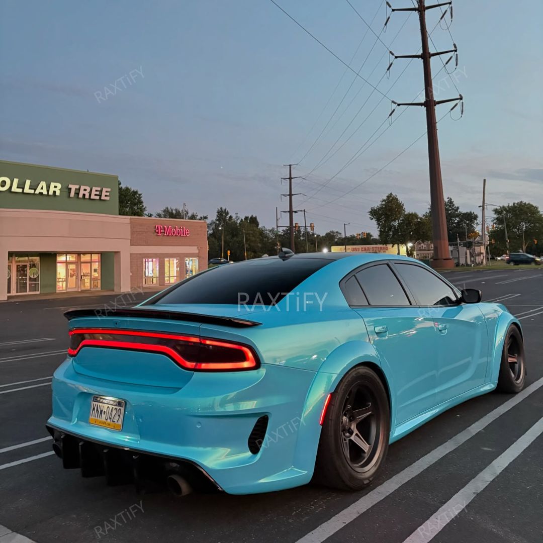 Charger Color Shift Neon Sky Blue Vinyl Wrap
