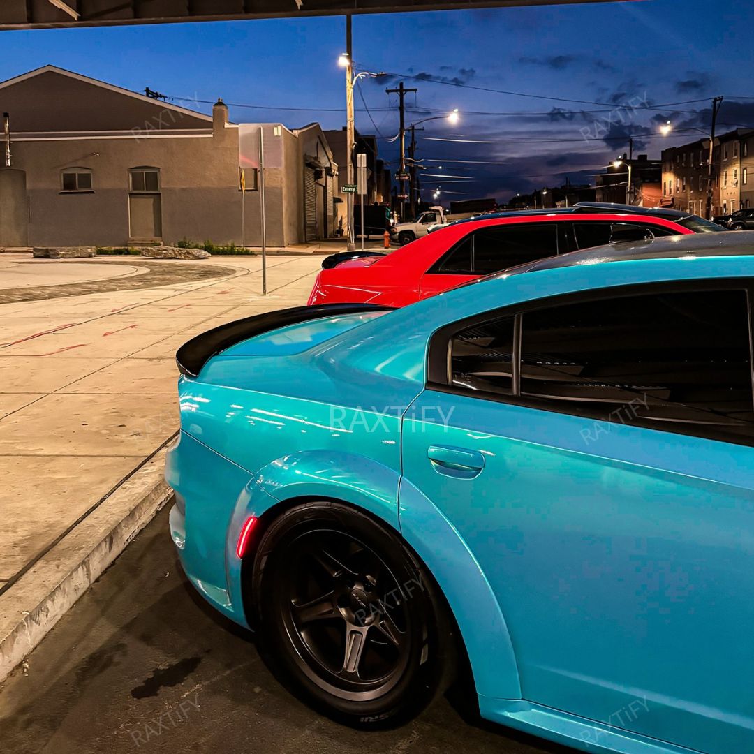 Dodge Charger Color Shift Neon Sky Blue Vinyl Wrap