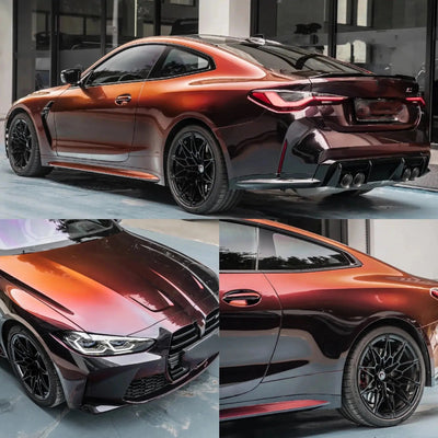 Color Shift Rainbow Drift Black Red Vinyl Wrap