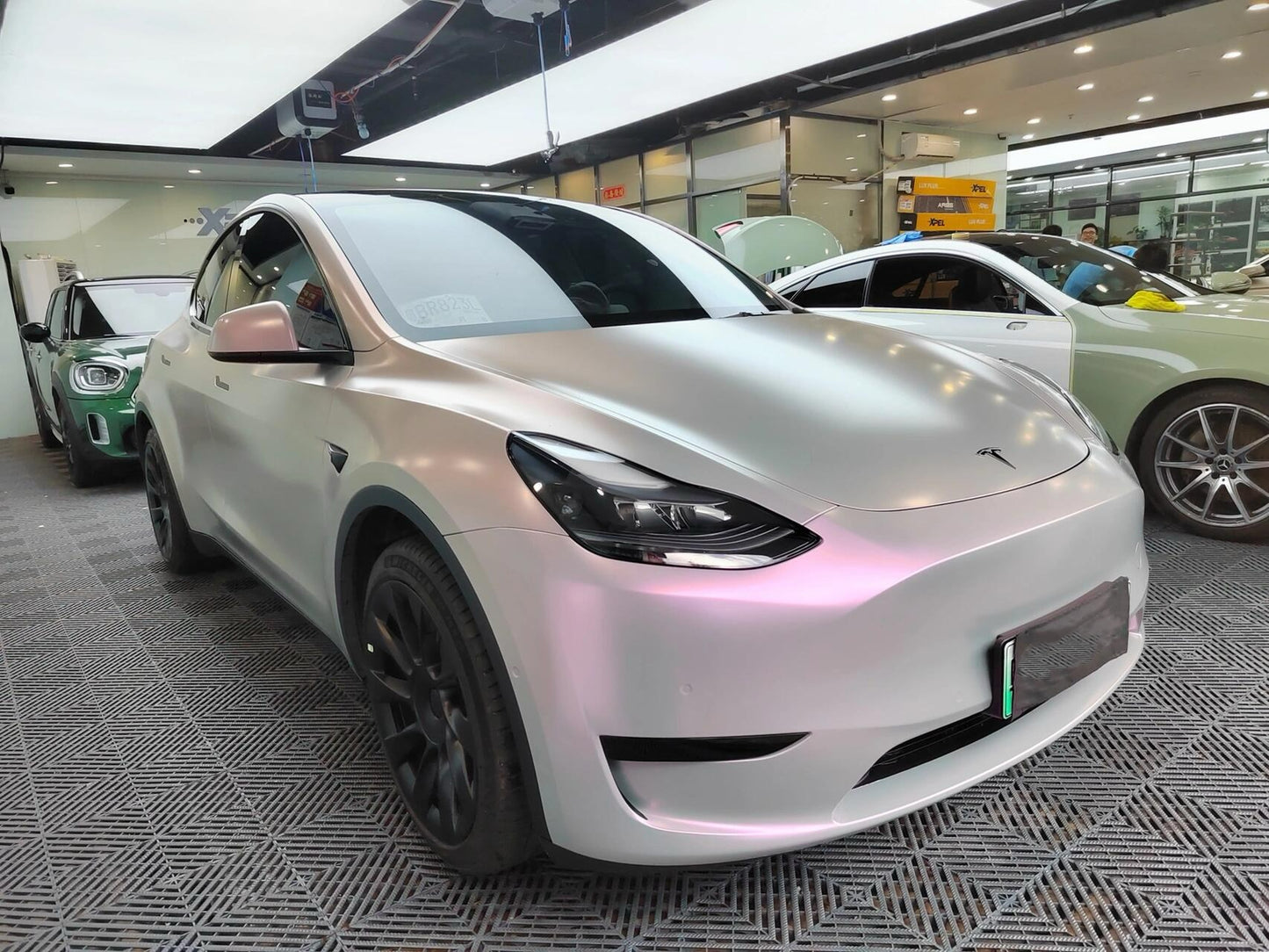 Color Shift Satin Gray Pink Vinyl Wrap