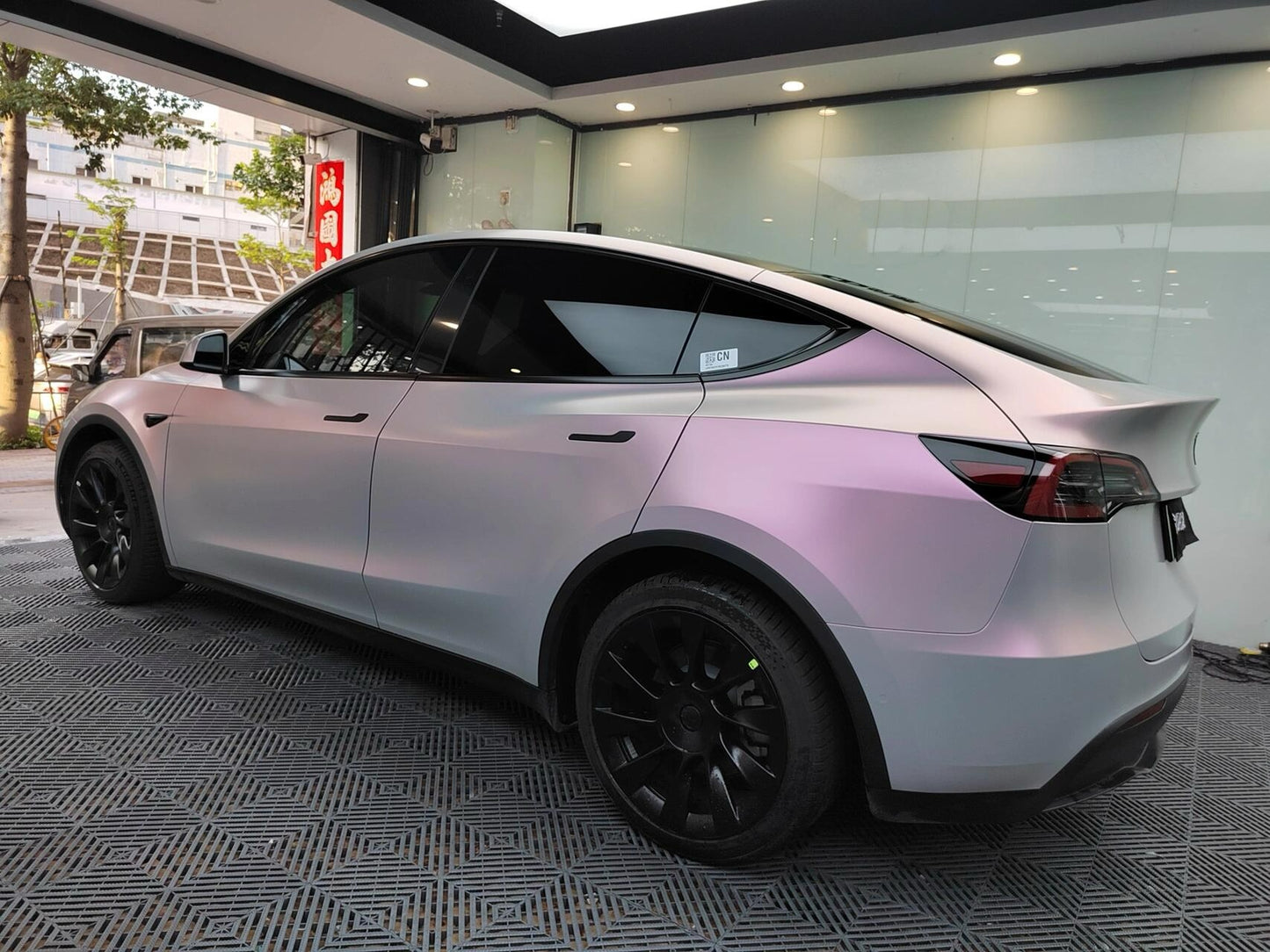 Color Shift Satin Gray Pink Vinyl Wrap