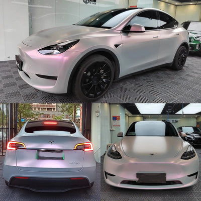 Color Shift Satin Gray Pink Vinyl Wrap