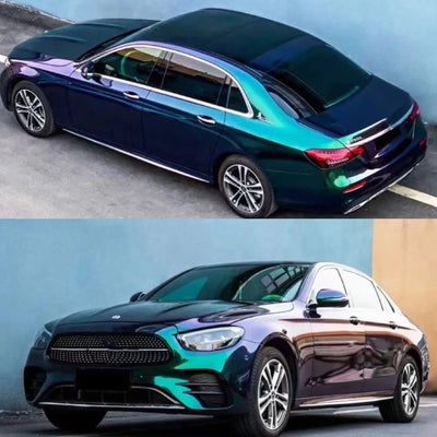 Color Shift Shiny Purple Green Vinyl Wrap