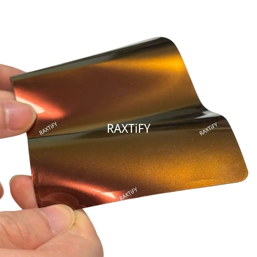 Color Shift Spectrum Ruby Gold Vinyl Wrap swatch card