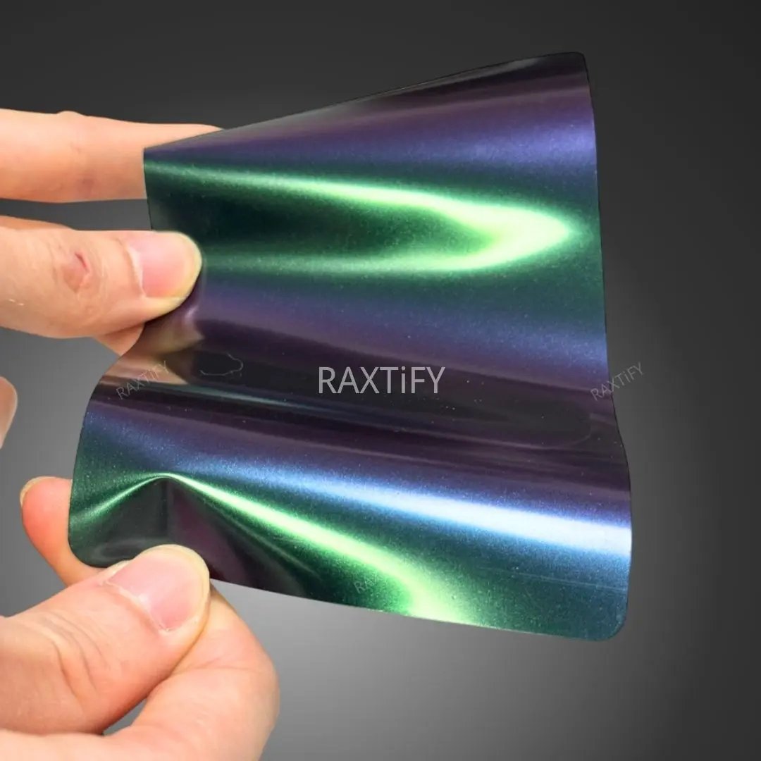 Color Shift Spectrum Satin Jungle Purple Green Vinyl Wrap