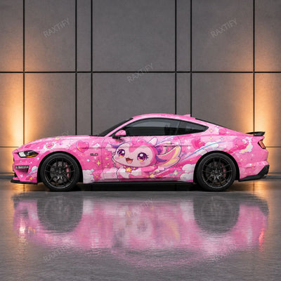Custom Pink Kawaii Creature Vinyl Wrap