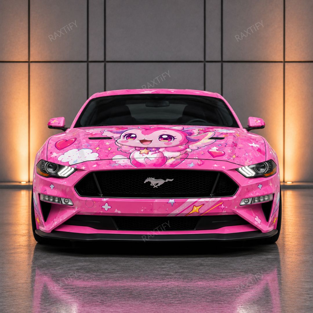 Custom Pink Kawaii Creature Vinyl Wrap