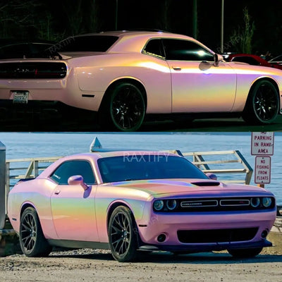 Dodge Challenger Laser Gloss Rouge Pink Vinyl Wrap