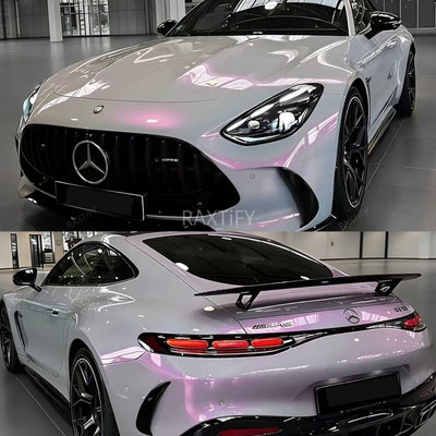 Gloss Cyber Silver Rose Car Wrap benz