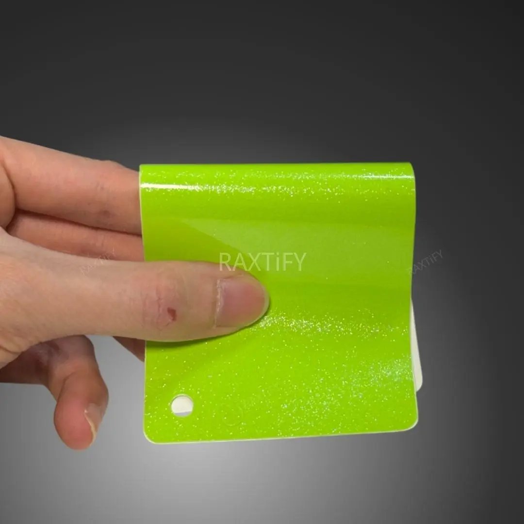 Gloss Diamond Pearl Acid Green Vinyl Wrap