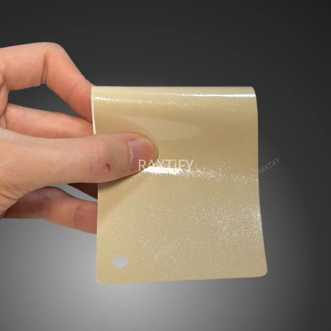 Gloss Diamond Pearl Tan Yellow Vinyl Wrap