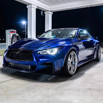 Gloss Black Blue Forged Carbon Fiber Vinyl Wrap