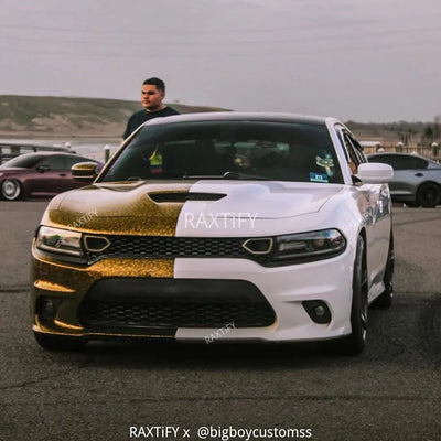 Gloss Black Gold Mini Forged Carbon Fiber Vinyl Wrap