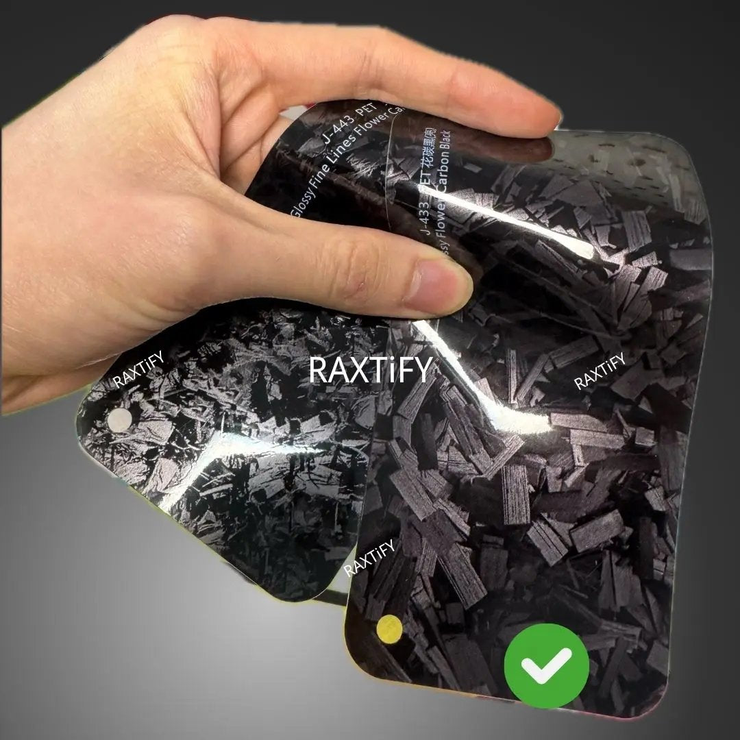 Gloss Black Red Forged Carbon Fiber Vinyl Wrap