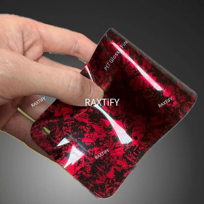 Gloss Camouflage Black Red Forged Carbon Vinyl Wrap