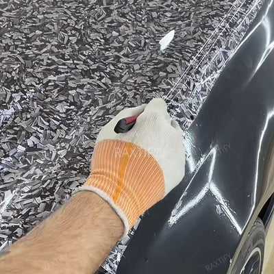 Gloss Camouflage Black Silver Forged Carbon Vinyl Wrap