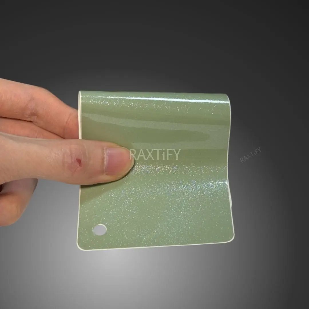 Gloss Diamond Pearl Light Khaki Green Vinyl Wrap