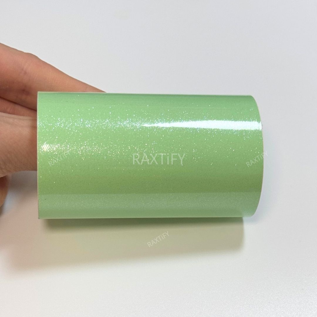 Gloss Diamond Pearl Sage Green Vinyl Wrap sample