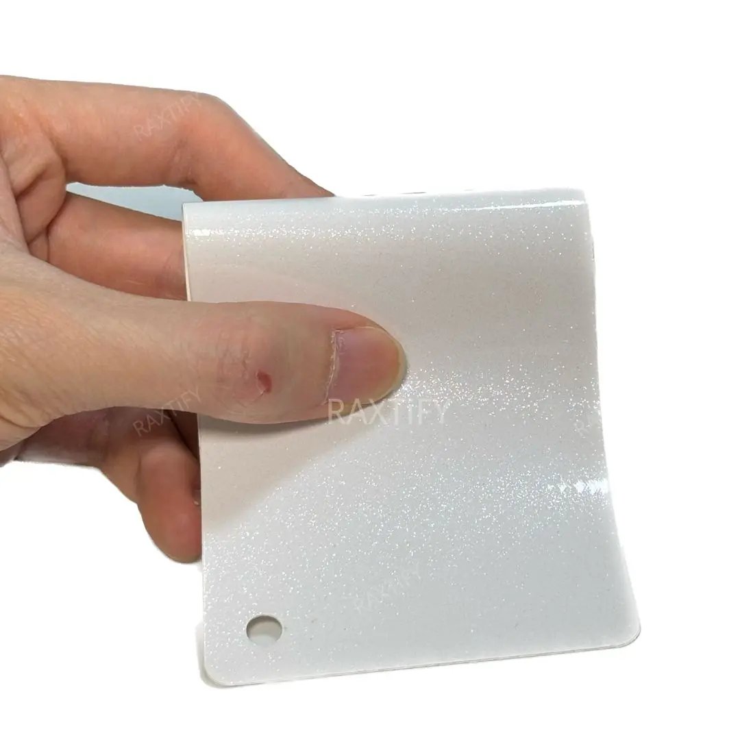 Gloss Diamond Pearl White Vinyl Wrap Sample