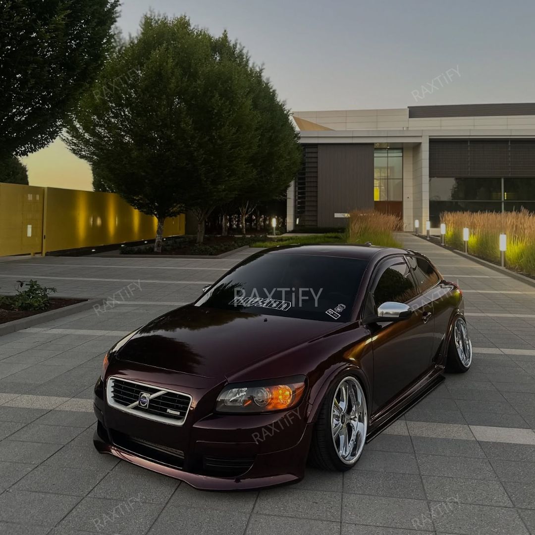 Gloss Metallic Black Red Car Wrap