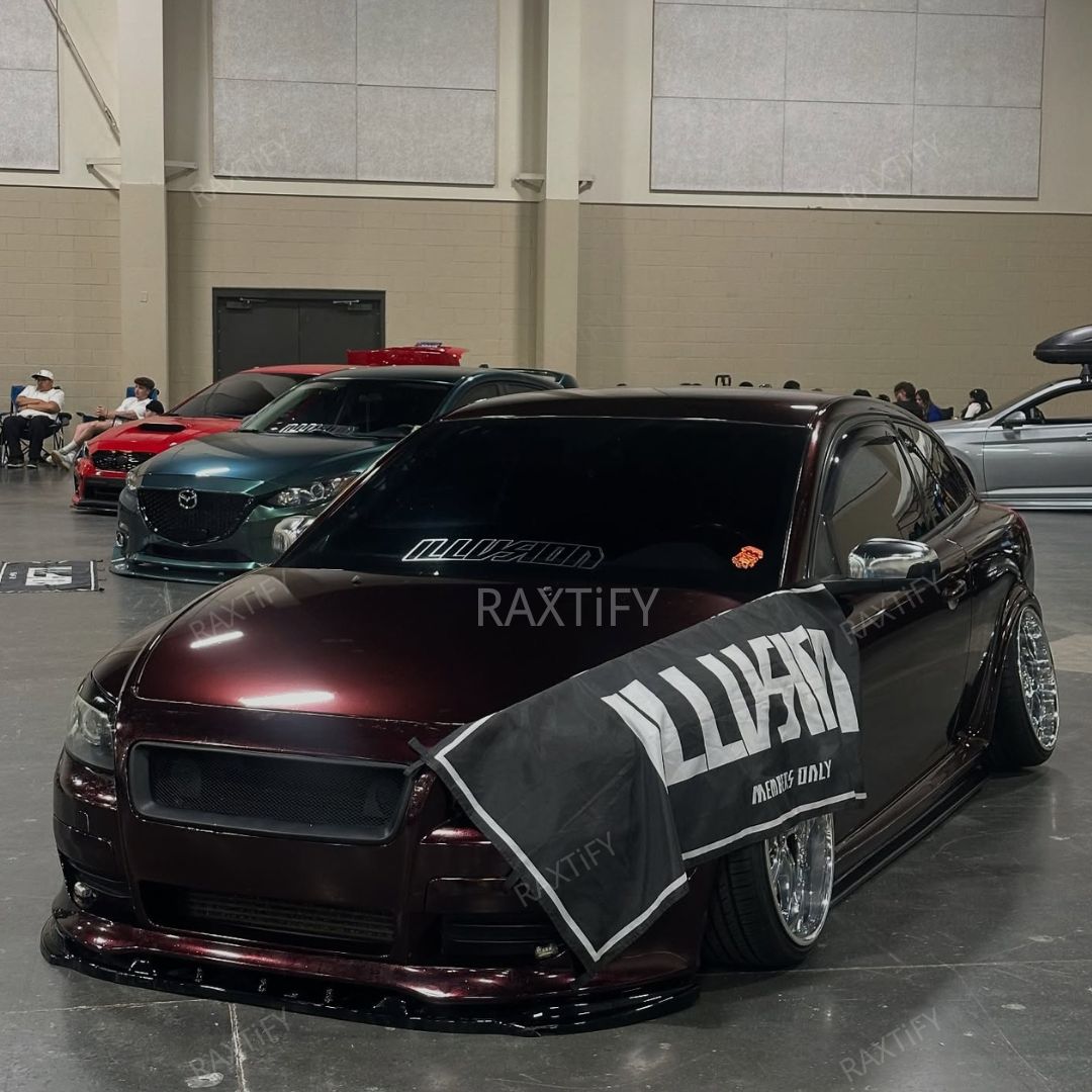 Gloss Metallic Black Red Car Wrap
