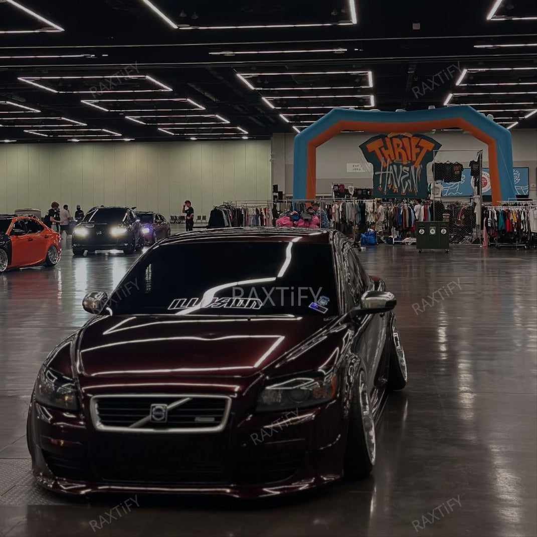 Gloss Metallic Black Red Car Wrap