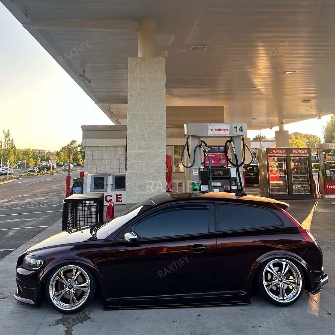 Gloss Metallic Black Red Car Wrap