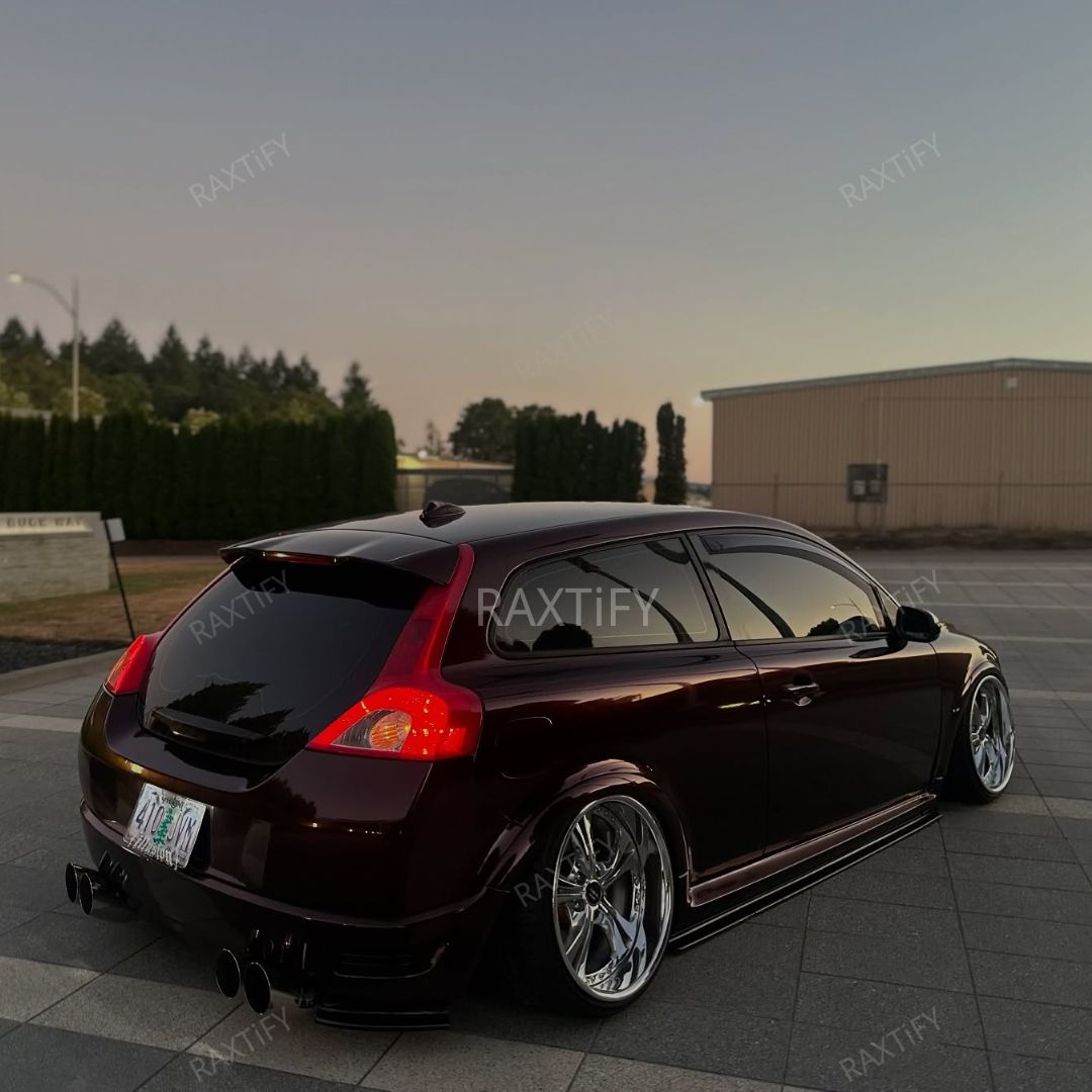Gloss Metallic Black Red Car Wrap