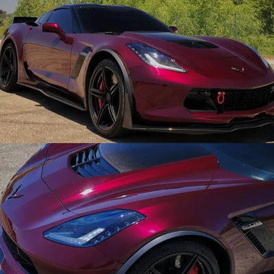 Gloss Metallic Dark Plum Purple Vinyl Wrap Corvette
