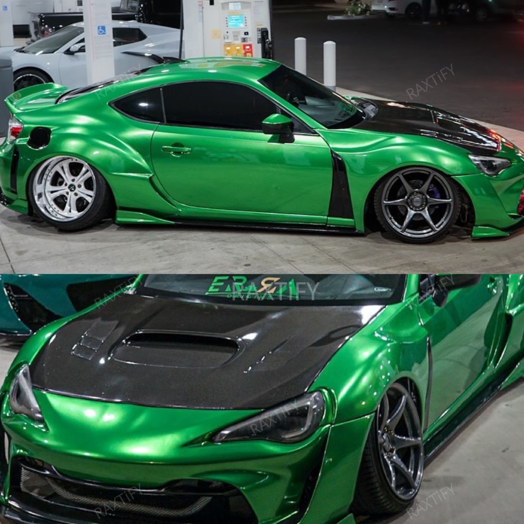 Gloss Metallic Flame Green Car Vinyl Wrap Color