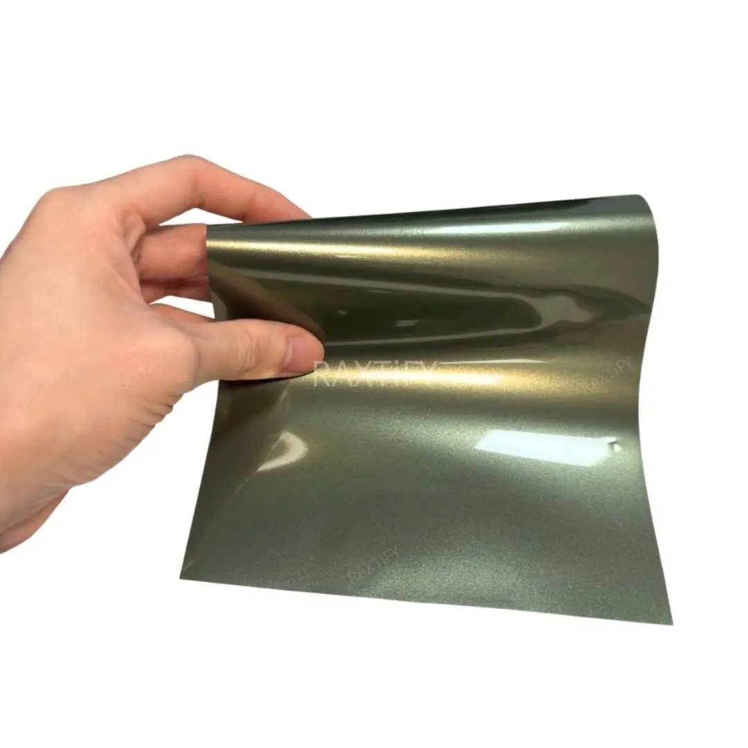 Gloss Metallic Golden Green Vinyl Wrap