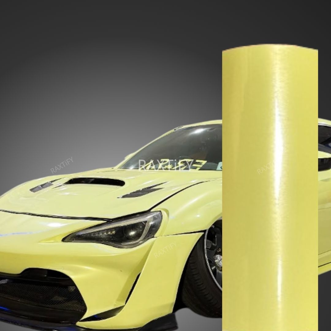 Gloss Metallic Light Lemon Yellow Vinyl Wrap